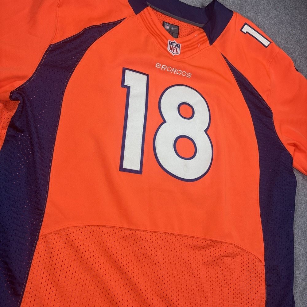 Peyton Manning Denver Broncos Jersey Nike On Field Size 52 Adult Orange #18